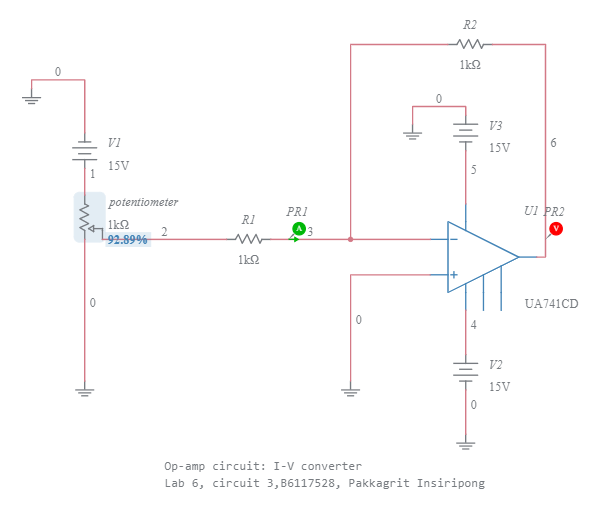 lab6.3 I-V converter - Multisim Live