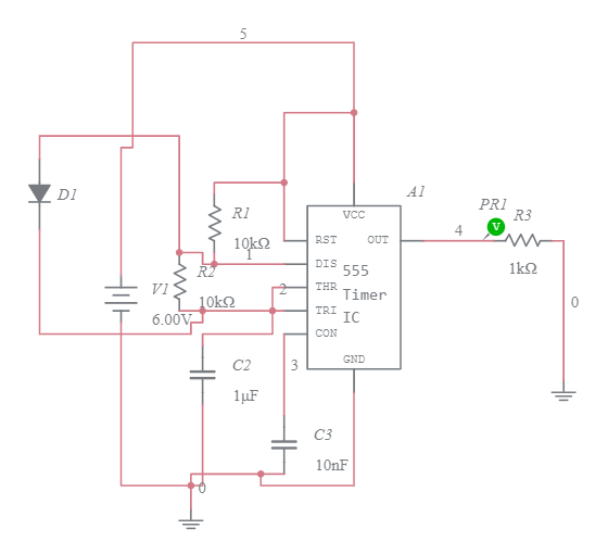 555 square wave generator - Multisim Live