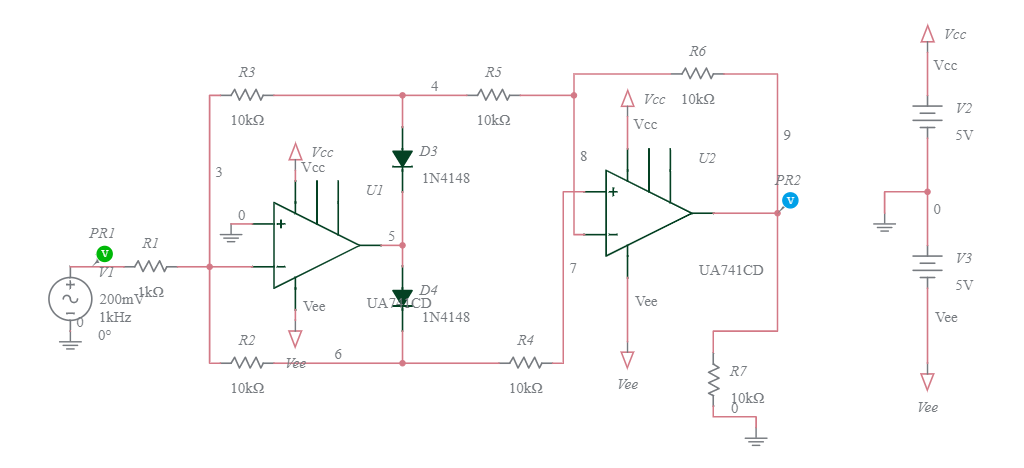 precision rectifiers - Multisim Live