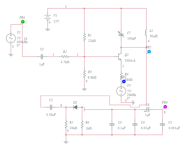 Copy of FM Modulation and Demodulation Circuit - Multisim Live