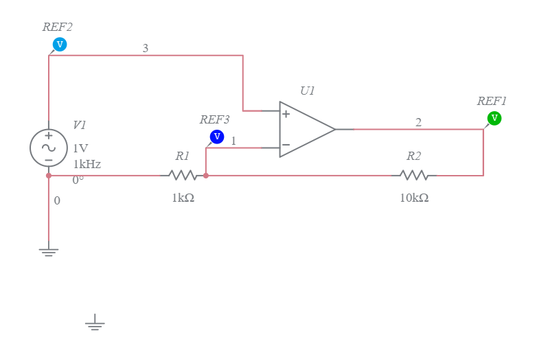 Non Inverting Amplifier Multisim Live