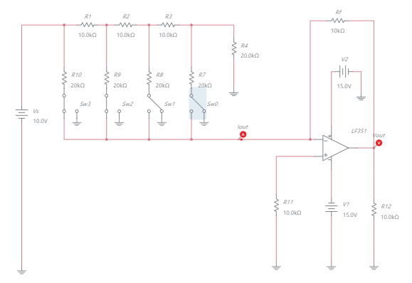 Debugged 8bit DAC with DC feed - Multisim Live