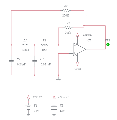 Colpitts Oscillator Op-amp Circuit - Multisim Live