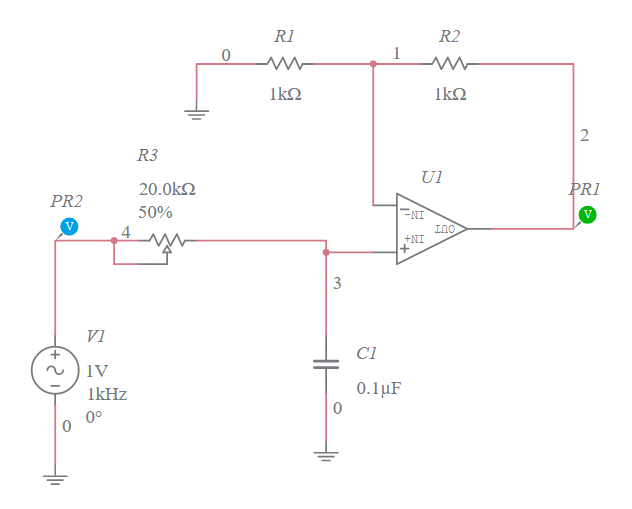 op-amp-as-low-pass-filter-multisim-live