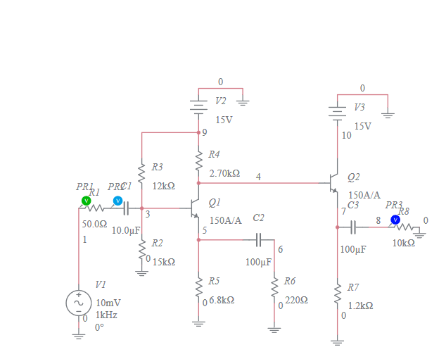 CC CE Multistage Amplifier - Multisim Live