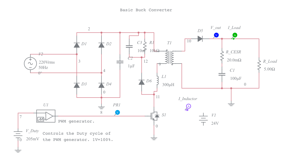 LED Light Drive using Flyback Convertor - Multisim Live