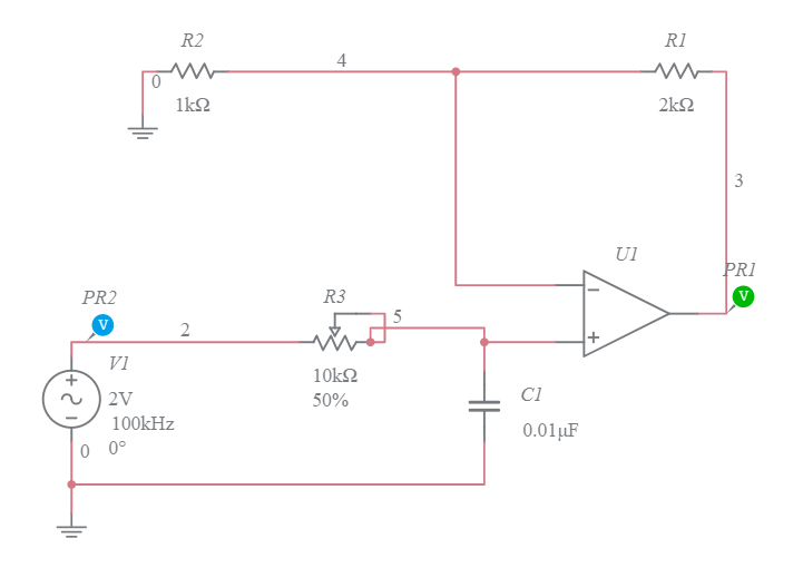 first Order low Pass filter - Multisim Live