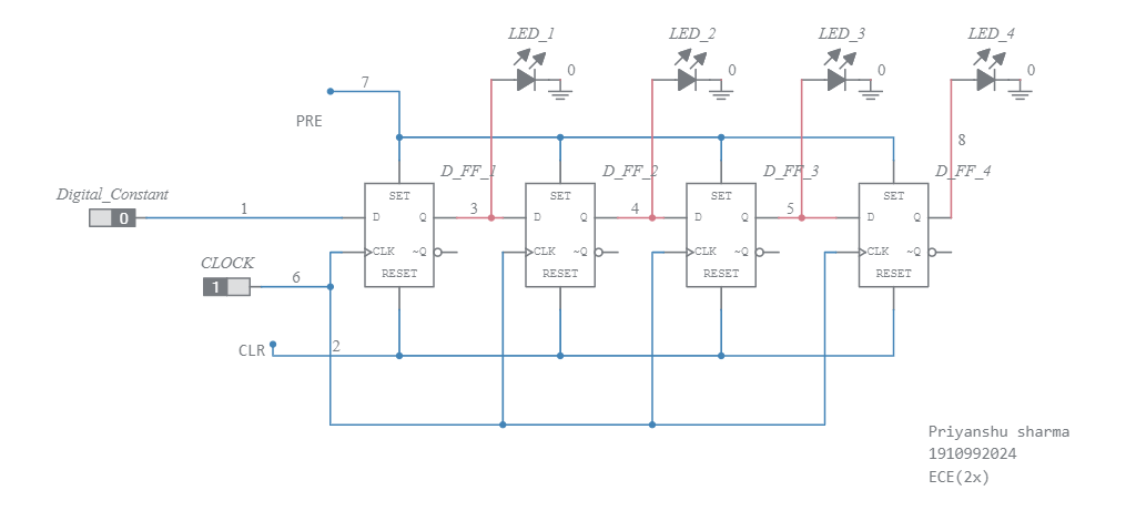 SIPO Shift Register - Multisim Live