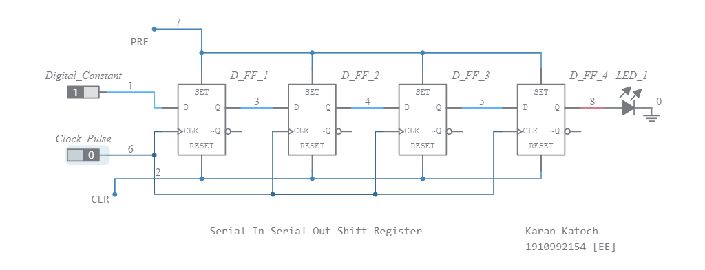 SISO Shift Resistor - Multisim Live