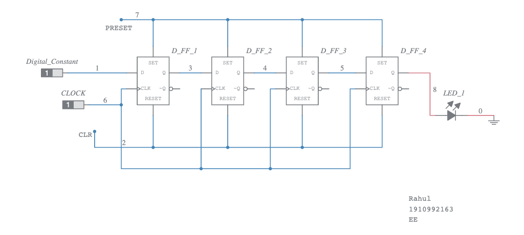 SISO Shift Register - Multisim Live