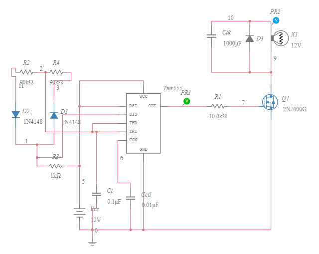 PWM 555 Timer MOSFET - Multisim Live