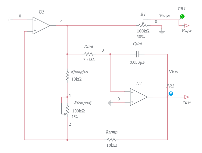 Op-Amp Square And Triangular Wave Oscillator (1) - Multisim Live