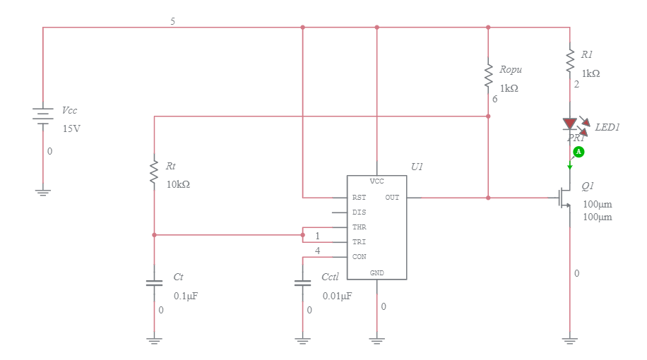 555 Timer 50% Duty Cycle Astable Multivibrator (single Timing Resistor 