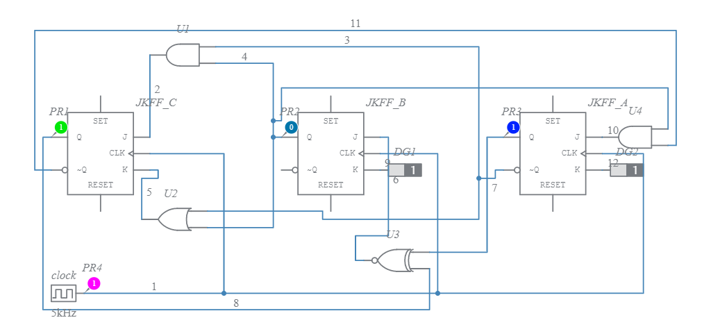 3 bit Counter - Multisim Live