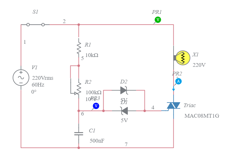 TRIAC E DIAC - Multisim Live