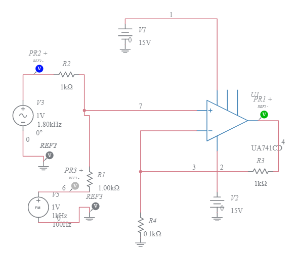 Amplificador Sumador No Inversor - Multisim Live