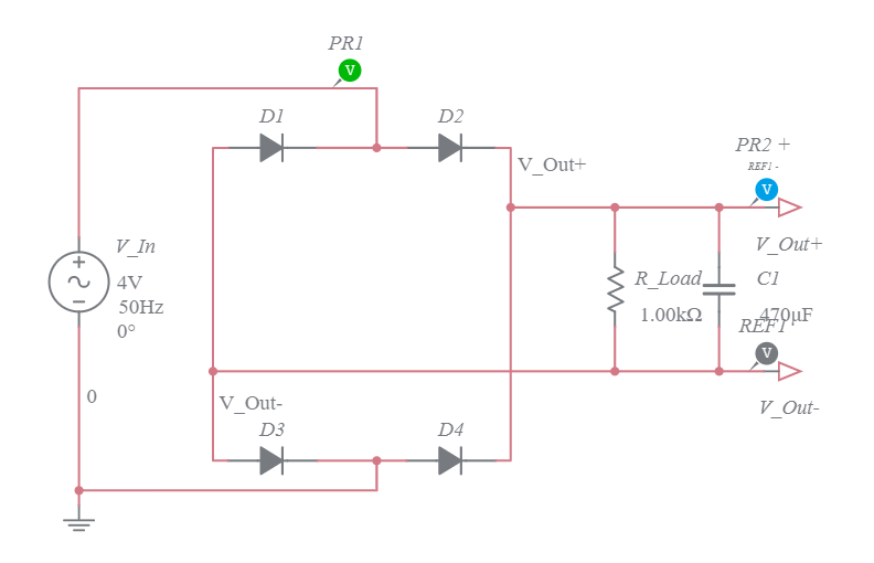 Full-Wave Rectifier with filter - Multisim Live