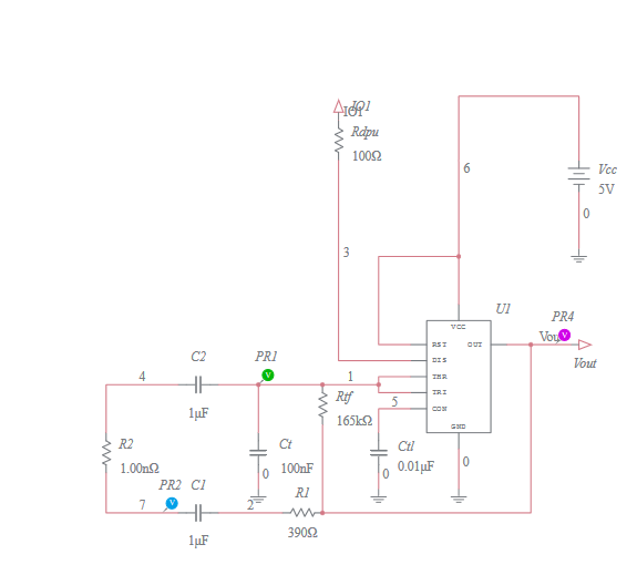 555 Timer Adjustable Frequency, 50% Duty Cycle Astable Multivibrator ...