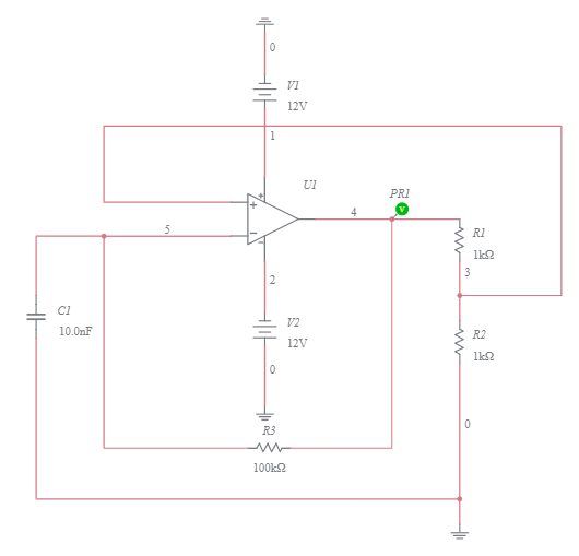 Op-Amp relaxation oscillator - Multisim Live