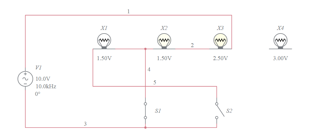 Conectar lamparas incandescentes 2 y 3 con apagador sencillo No. 1. Y ...