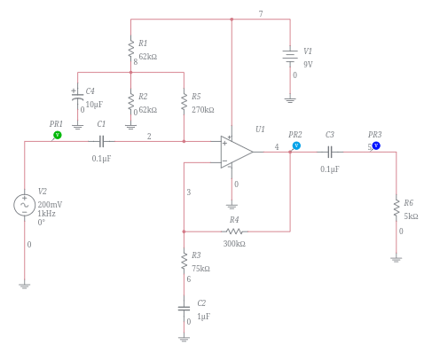 AC-Coupled Single-Supply Inverting Amplifier - Multisim Live