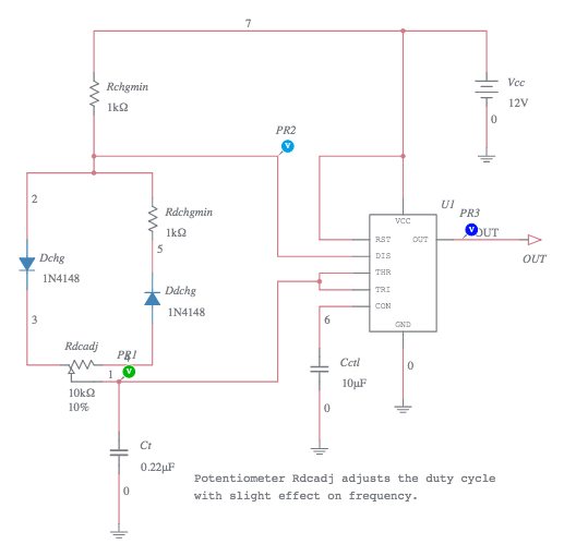 555 Variable Duty Cycle, Constant Frequency Astable Multivibrator ...