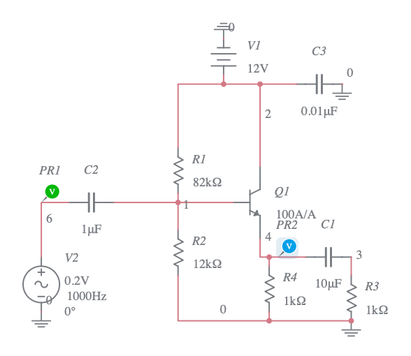 Common Collector Amplifier - Multisim Live