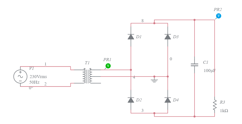 B.w Rectifire With Capacitor - Multisim Live