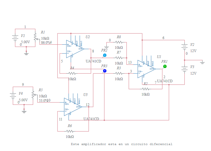 Amplificador Diferencial - Multisim Live