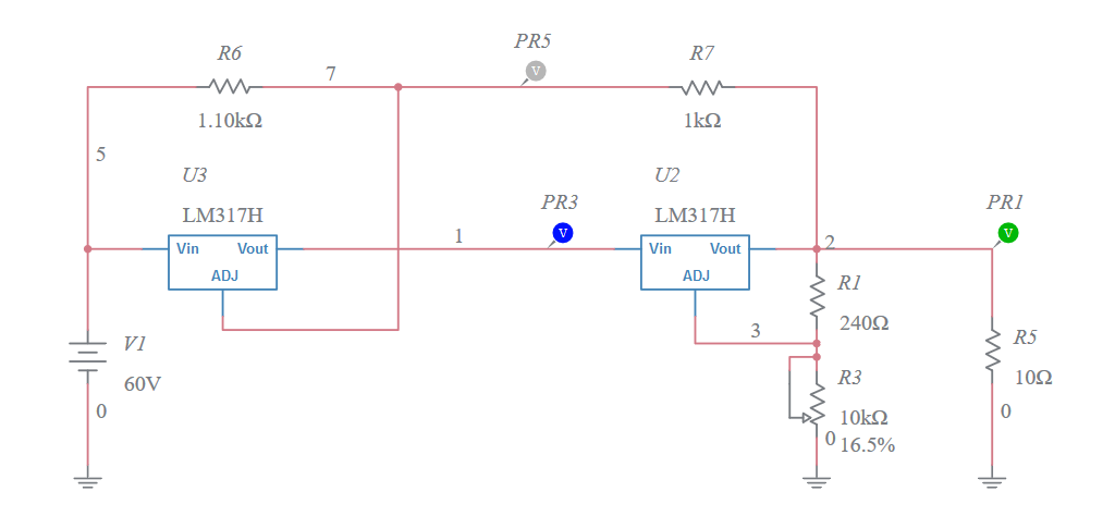 Simple Tracking Preregulator - Multisim Live