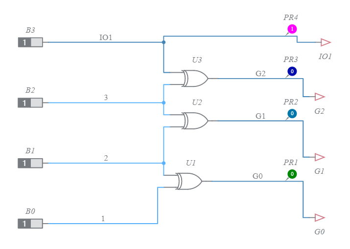 Binary To Gray Code Converter - Multisim Live