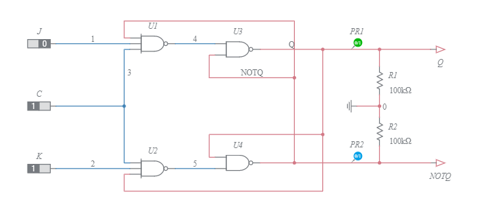 3-bit Binary Up Counter JK Flip-Flop Mod-5 - Multisim Live