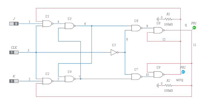 Counter to 7 Segment Display with JK Flip-flops and Logic Gates ...