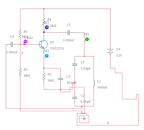 Colpitts Oscillator BJT - Multisim Live