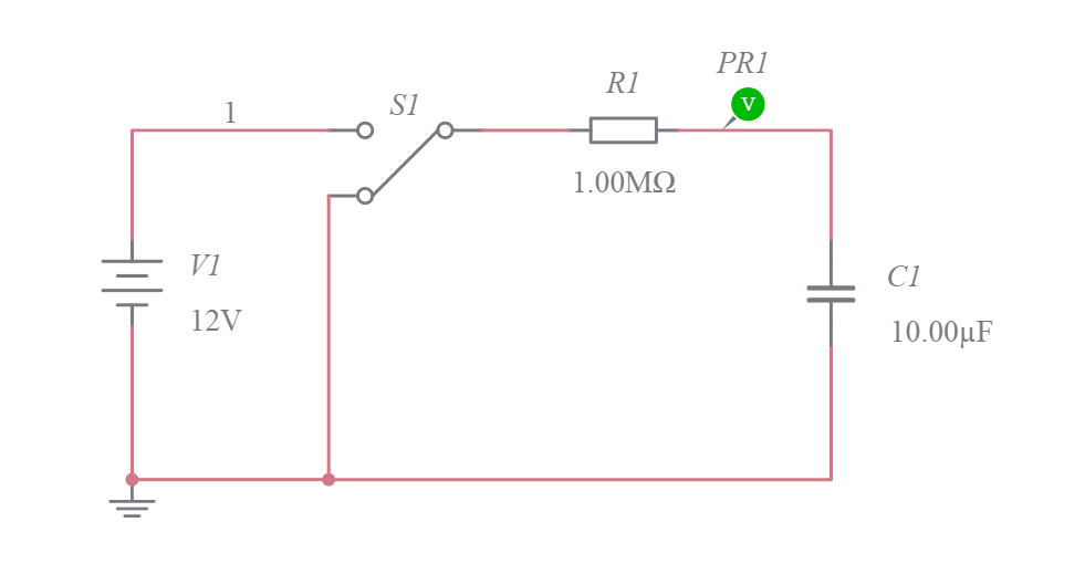 Capacitor charging and discharging circuit - Multisim Live