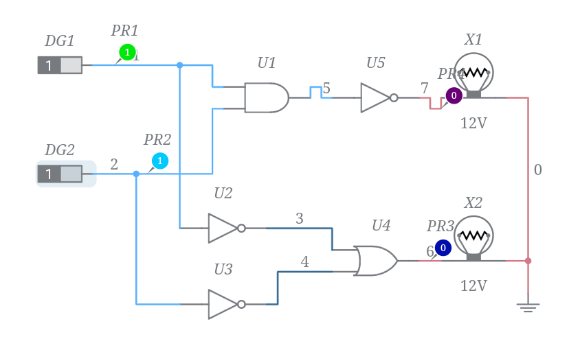 DeMorgan's Law(AB)'=A'+B' - Multisim Live