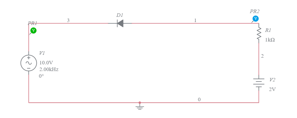 Series Positive Clipper(positive Bias) - Multisim Live