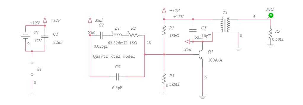 Crystal Oscillator - Multisim Live