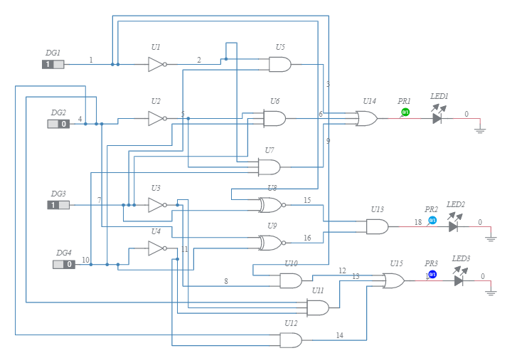 2-Bit Magnitude Comparator - Multisim Live