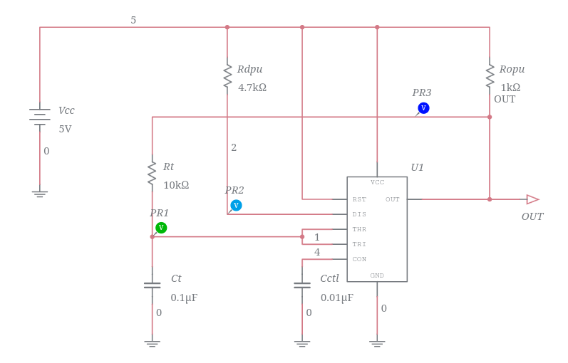 555 Timer 50% Duty Cycle Astable Multivibrator (Single Timing Resistor ...