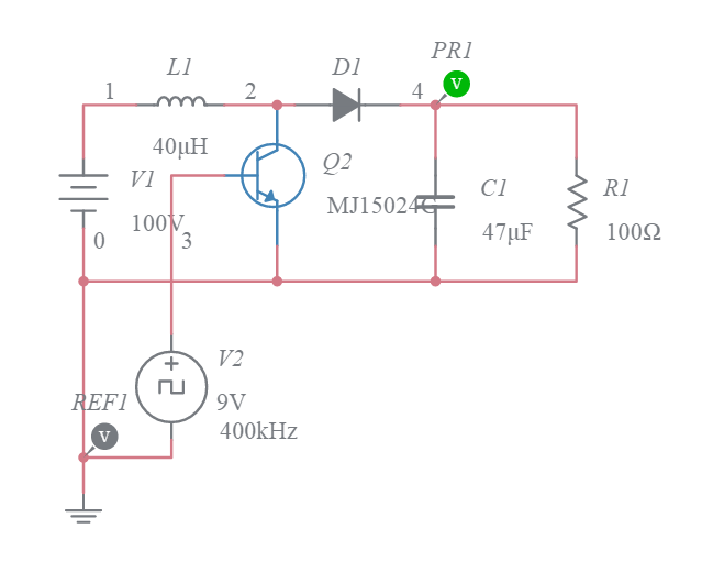 100V to 250V Boost Converter - Multisim Live