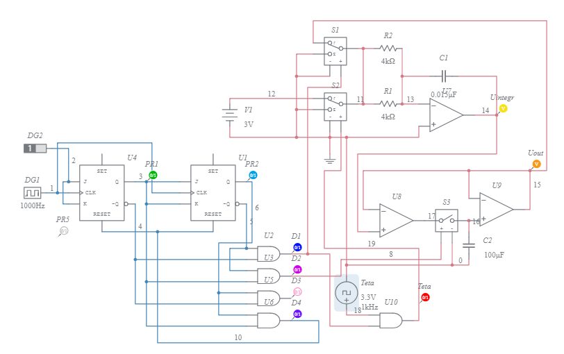 3 bit Counter - Multisim Live