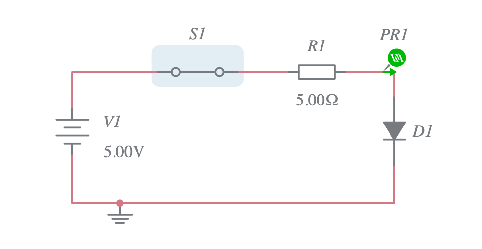 Diode voltage drop - Multisim Live