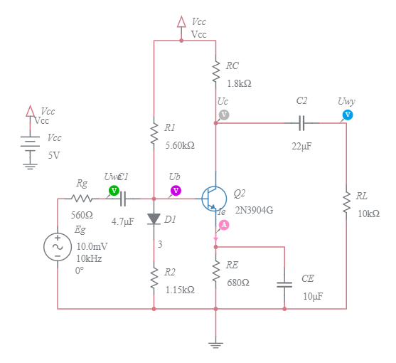 DC bias of BJT (1) - Multisim Live