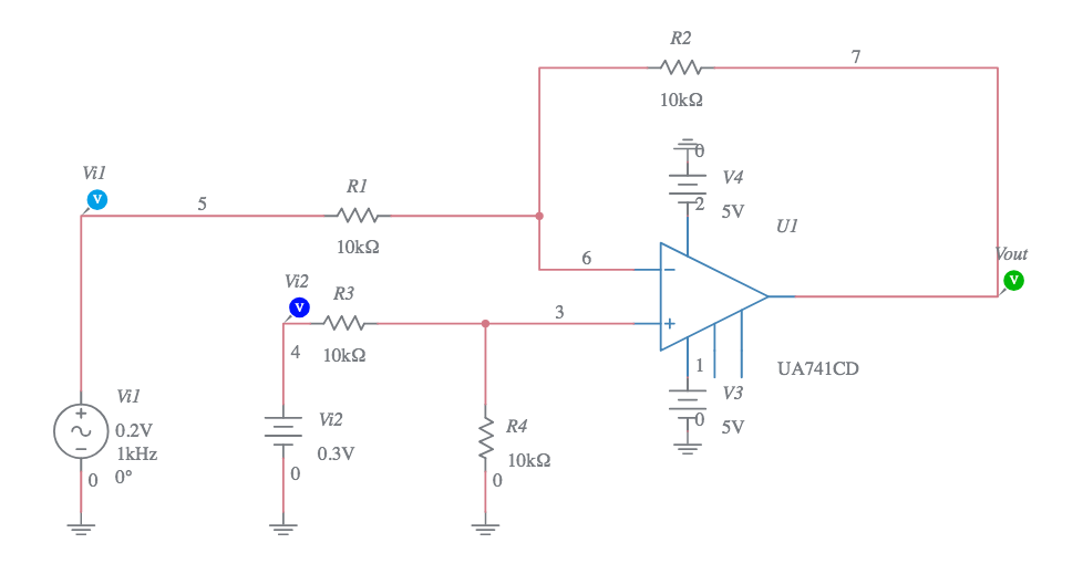 Differential Amplifier Multisim Live