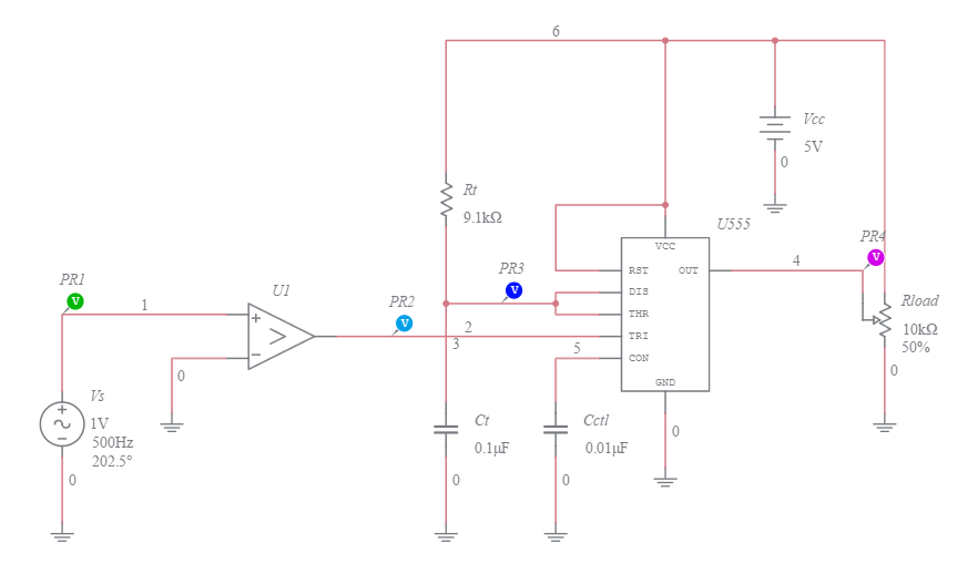 555 Timer Monostable Multivibrator (Fast Graph Generation) - Multisim Live