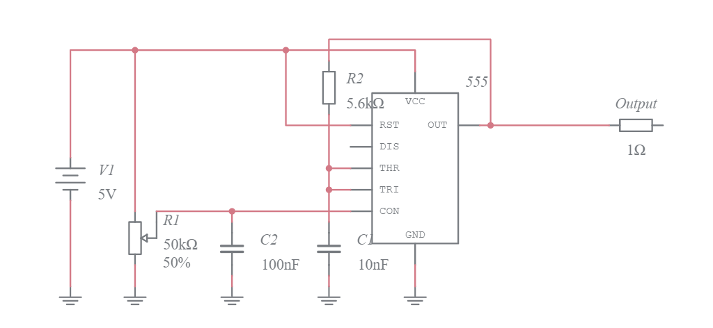 VCO 555 - Multisim Live