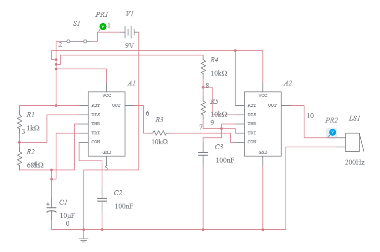 police siren circuit - Multisim Live