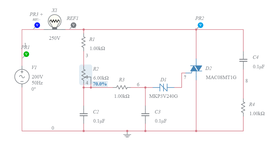 DIAC TRIAC Light Dimmer copy - Multisim Live