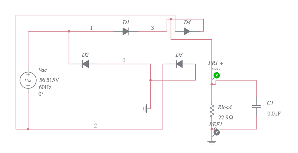 Copy of Diode Bridge Full-Wave Rectifier - Multisim Live